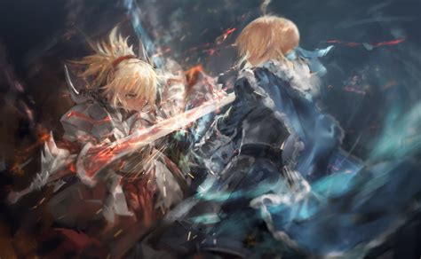 Two Blonde Haired Anime Characters Digital Wallpaper Armor Blonde