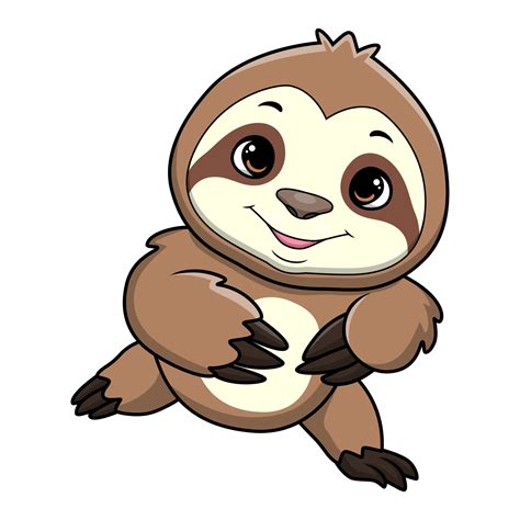 Cute little sloth cartoon on white background 29924988 Vector Art at ...