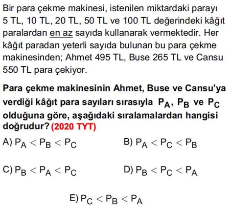 TYT Basit Eşitsizlikler Çıkmış Sorular 1 Sayfa 2 Eğitim Sayfam