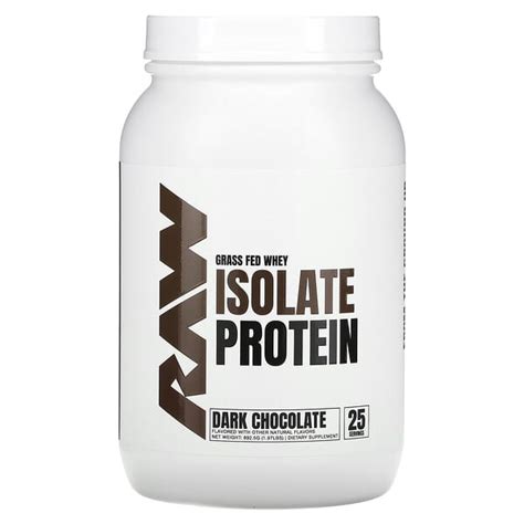 Raw Nutrition Grass Fed Whey Isolate Protein Dark Chocolate Lb