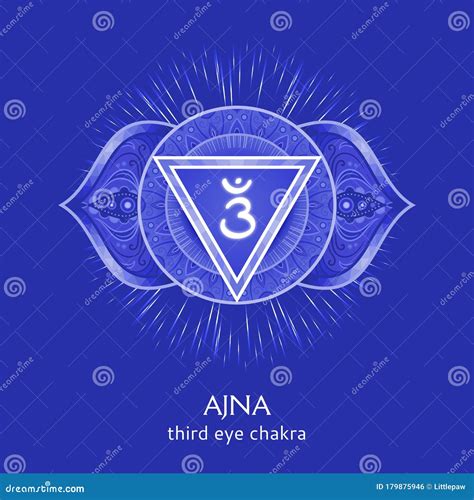 Ajna, Third Eye Chakra Symbol. Colorful Mandala Stock Vector - Illustration of mandala, vector ...