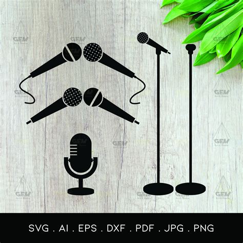 Microphone SVG Mic Stand SVG Bundle Mics Svg Music SVG Vintage