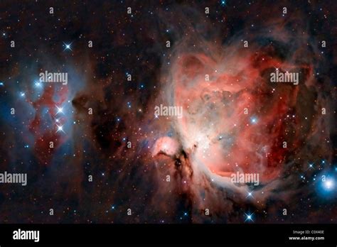 Great Orion Nebula And Running Man Nebula Stock Photo Alamy