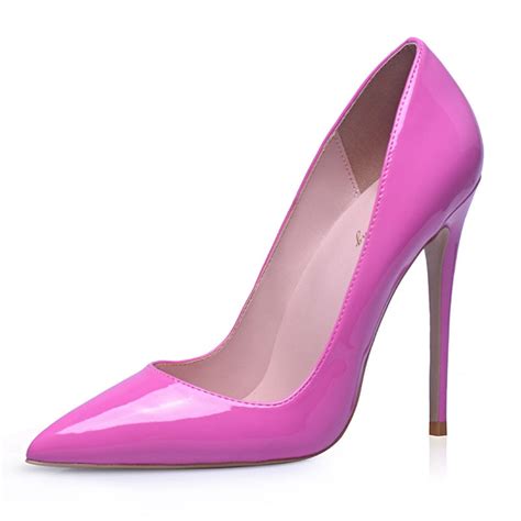 Genshuo Hot Pink Wedding Shoes 12cm High Heels Stiletto Pumps