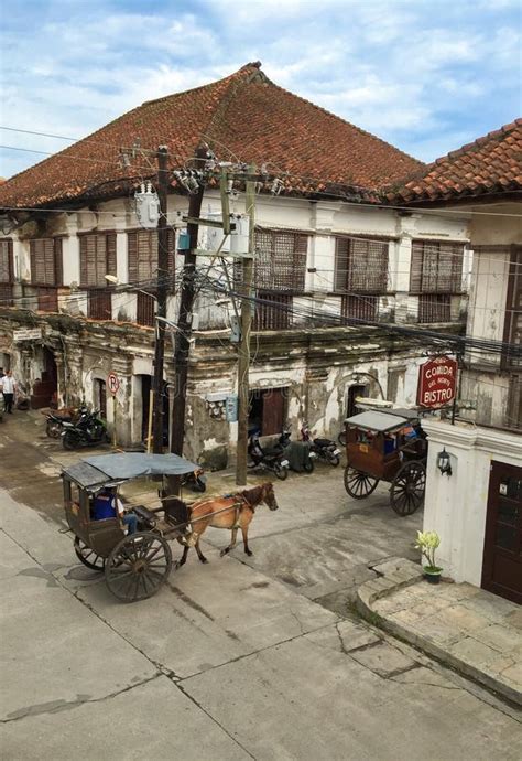 VIGAN, PHILIPPINES - JULY 25, 2015 : Historic Town of Vigan. Vigan is a ...