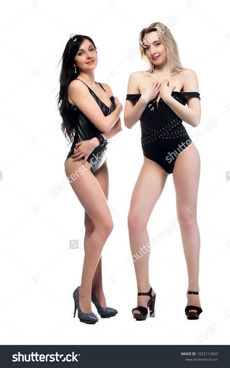 Two Women Blonde Brunette Sexy Dress Stock Photo Shutterstock