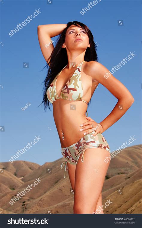Sexy Woman Wearing Bikini By Lake Shutterstock