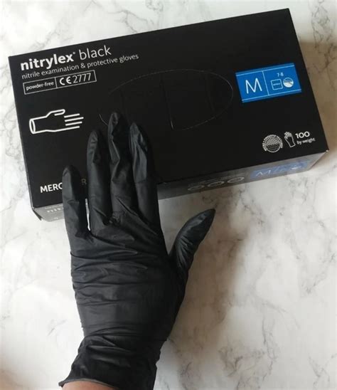 Перчатки нитриловые Mercator Medical Nitrylex basic черные одноразовые ...