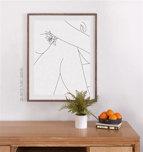 Minimalist Nude Woman Line Art Line Art Flower Erotic Line Art Printable Line Art Minimalist