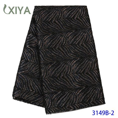 Black Color Jacquard Lace Fabric African Brocade Tissu High Quality