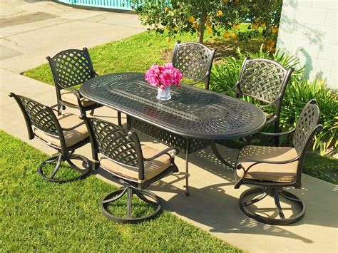 7 Piece Metal Outdoor Dining Set Meidinger Counter Room Furniture