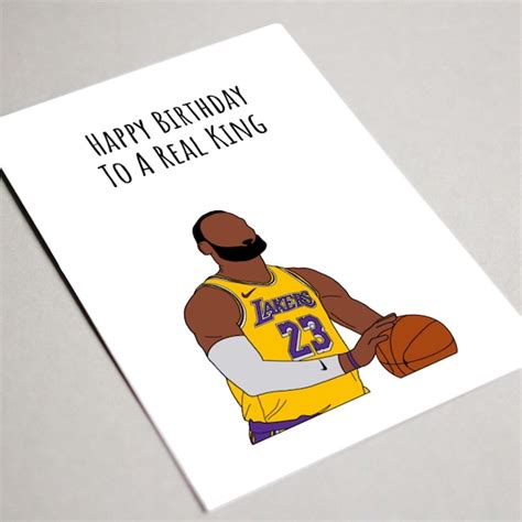 Lebron James Happy Birthday Card Etsy Uk