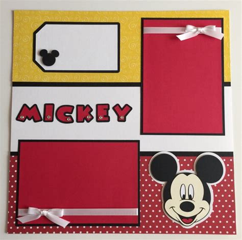 12x12 Premade Mickey Mouse Scrapbook Layout