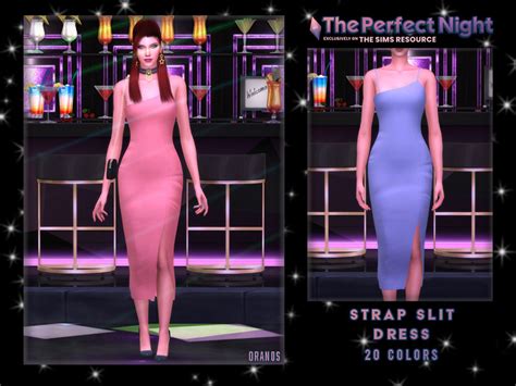 The Sims Resource The Perfect Night Strap Slit Dress