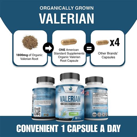 Organic Valerian Root Capsules 1800mg Natural Sleep Aid Supplement