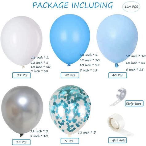 Buy 129Pcs Blue And Silver Confetti Party Balloons For Birthday Father