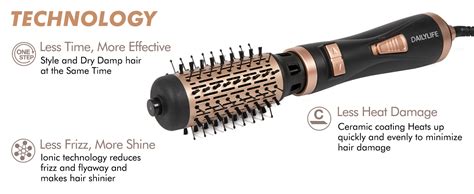 Amazon DAILYLIFE Blow Dryer Brush Rotating Hair Dryer Brush Hot Air Spin Brush Set With 2
