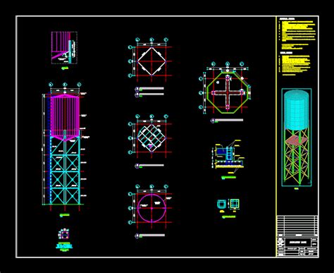 Tanque Elevado En Autocad Librería Cad