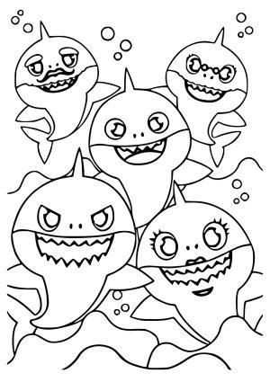 6 Zdarma Tisknutelné Baby Shark Omalovánky pro Dospělé a Děti - Lystok.com