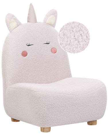 Teddy Kids Armchair Unicorn Pink LULEA | Beliani.co.uk