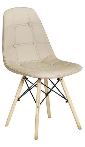 Cadeira De Jantar Eiffel Botone Pu Nude Rivatti Kit Unid Frete Gr Tis