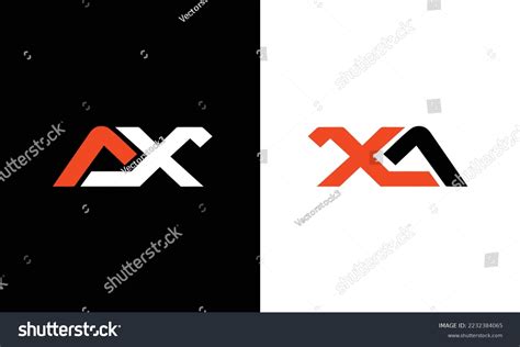 Minimalist Letter AX XA Logo Design Editable Royalty Free Stock