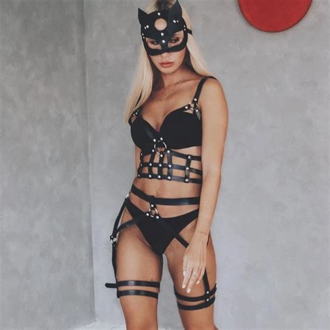 3pcs Sexy Body Harness Bondag Woman Belt Bdsm Leather Lingerie Leg Garter Goth Sword Belt