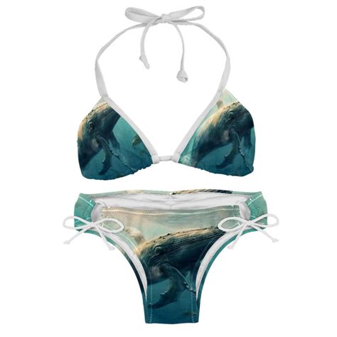 Whale Swimsuit Bikini Set With Detachable Sponge And Adjustable Strap Two Pack For Swimming
