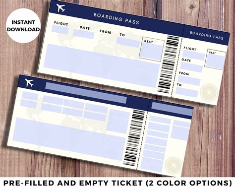 Printable Airline Ticket Template