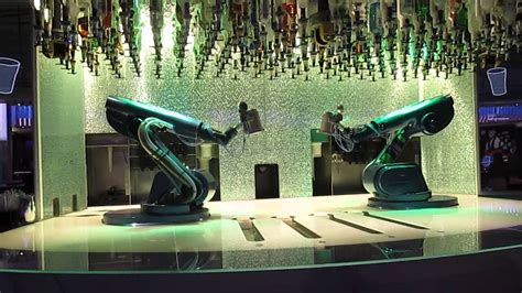 Royal Caribbean Quantum Of The Seas Bionic Bar Robotic Bartenders Youtube