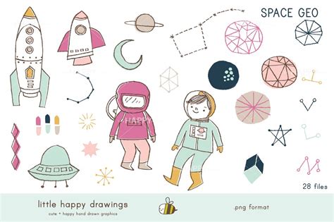 Space Geo Clip Art Set Illustrations Creative Market