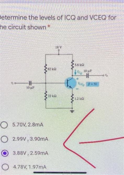 Solved Etermine The Levels Of ICQ And VCEQ For He Circuit Chegg