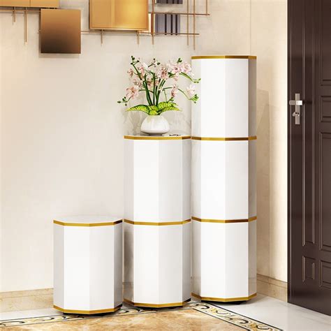 Round Swivel Shoes Storage Cabinet Tall And Narrow Shoe Cabinet White