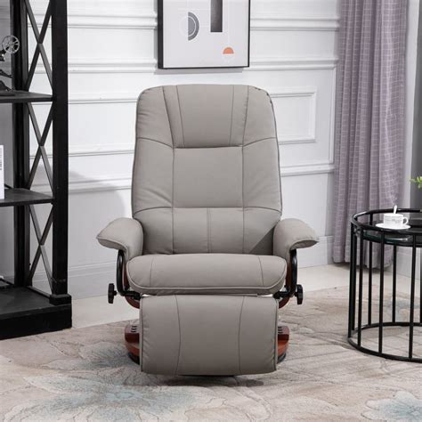 Rent To Own Homcom Faux Leather Adjustable Manual Swivel Base Recliner