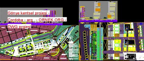 Gönye kentsel projesi Cordoba arg dwg projesi Autocad Projeler