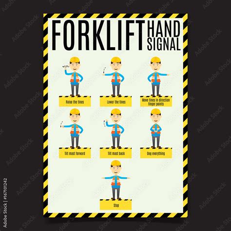 Forklift Hand Signal Poster Stock Vector Adobe Stock