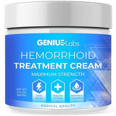 Genius Labs Hemorrhoid Treatment Cream And Anal Fissure Ointment 2oz