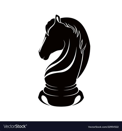 Silhouette of a knight chess piece Royalty Free Vector Image