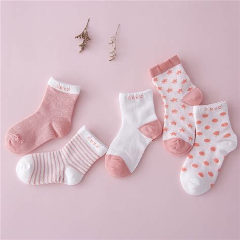 5pairslot Striped Baby Socks Newborn Cotton Boys Girls Sock Cute