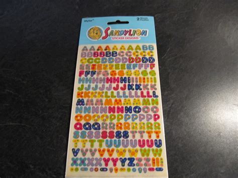 Sandylion Stickers Pack Mylar Alphabet Stickers Abc Letters Bright Colorful 2 Sheets Sealed