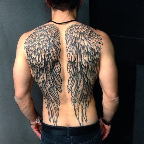 Angel Wing Tattoos On Back For Men