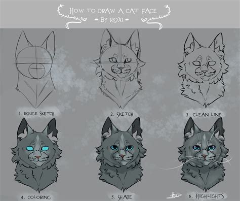 how to draw a cat's face step by step