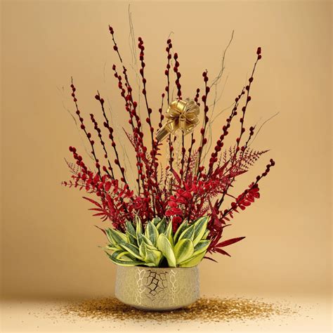 Pussy Willow Arrangement Golden Serpent Fortune Toh Garden