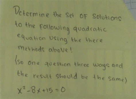 Solved Determine The Set Or Solutions To The Following Quadratic