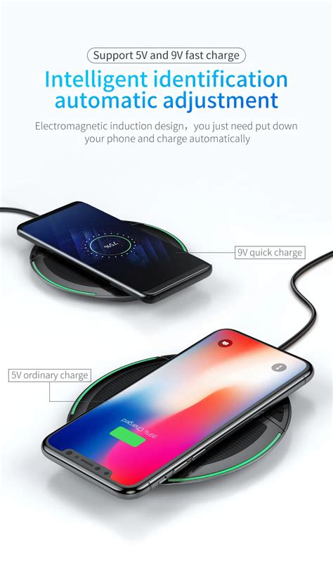 Baseus складное Qi Беспроводное зарядное устройство для iPhone 8/X ...