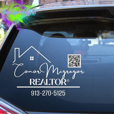 Custom Qr Code Realtor Decal Custom Vinyl Decal Real Estate Agent