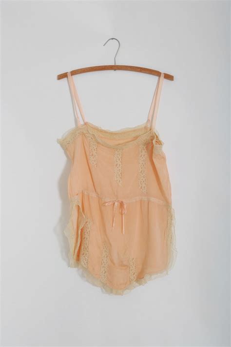 Antique Vintage S Pink Silk Lace Romper Teddy Lingerie Etsy