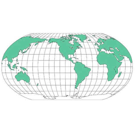 World Robinson Projection Map For Powerpoint Editable North