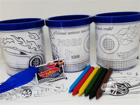 Lembrancinha Hot Wheels Caneca Para Colorir Elo