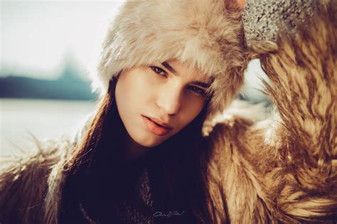 Winter Portrait Women Snow Glamour Women Fur Coats Women Outdoors